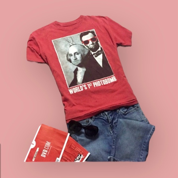 ηεω Dead Presidents Photo-Bomb Tee - Washington & Lincoln - Epic Threads - Picture 6 of 16